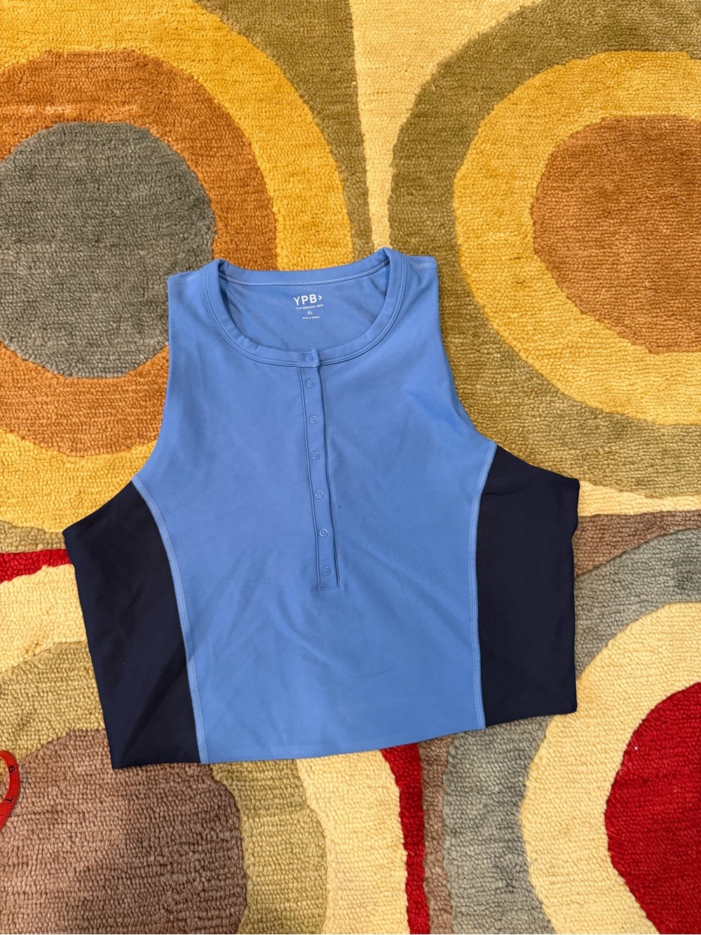 Abercrombie & Fitch YPB Sculptlux Plunge Henley Slim Tank Cropped Workout XL